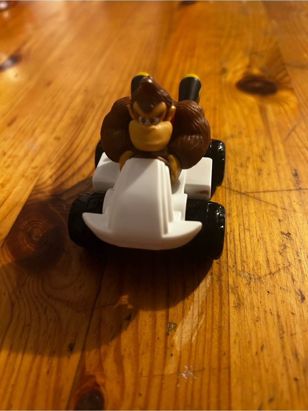 Nintendo Donkey Kong Brown Figure in White Kart
